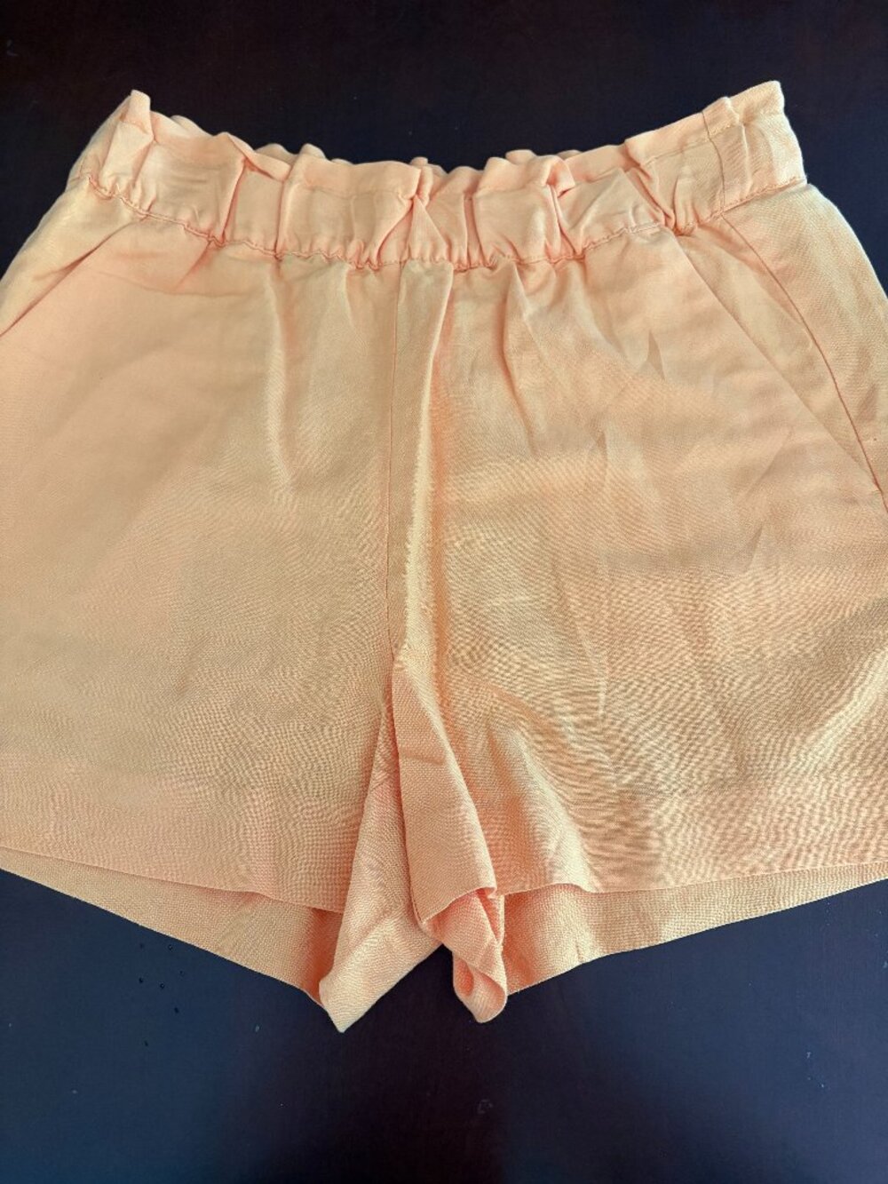 Loft Shorts Paperbag Waist Pull-On Size Small Orange